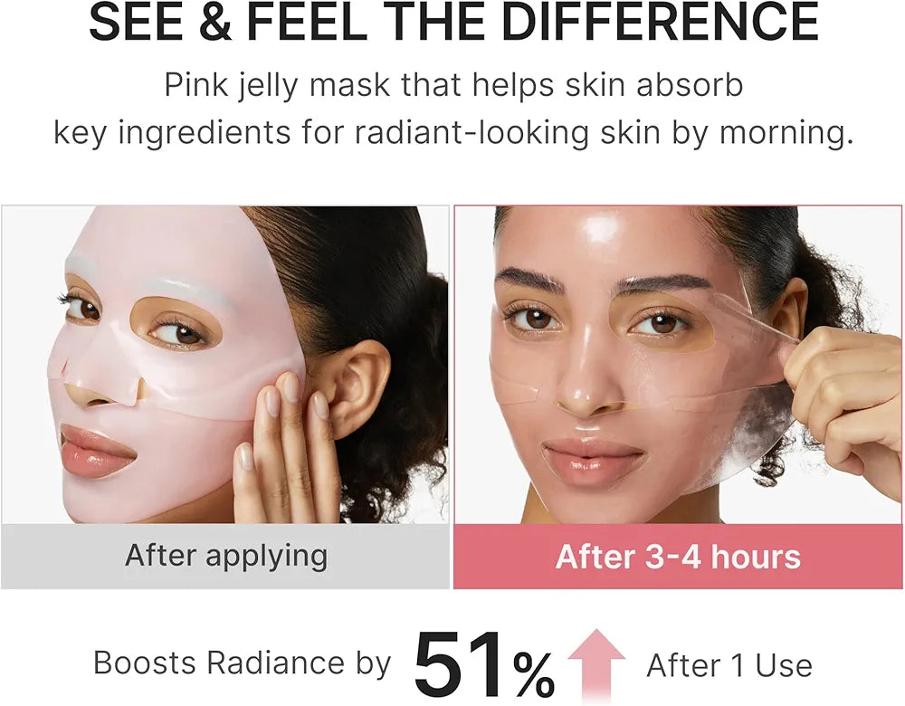 medicube Jelly Gel Mask with Salmon DNA PDRN Pink Collagen | Overnight Face Mask for Glass Glow Skin | Elasticity, Hydrating, Firming and Moisturizing | Korean Skincare, 28g x 4ea