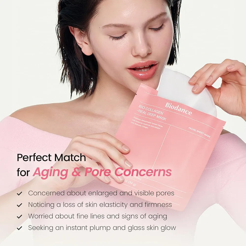BIODANCE Bio-Collagen Real Deep Hydrating Overnight Hydrogel Face Mask - 4 Pack