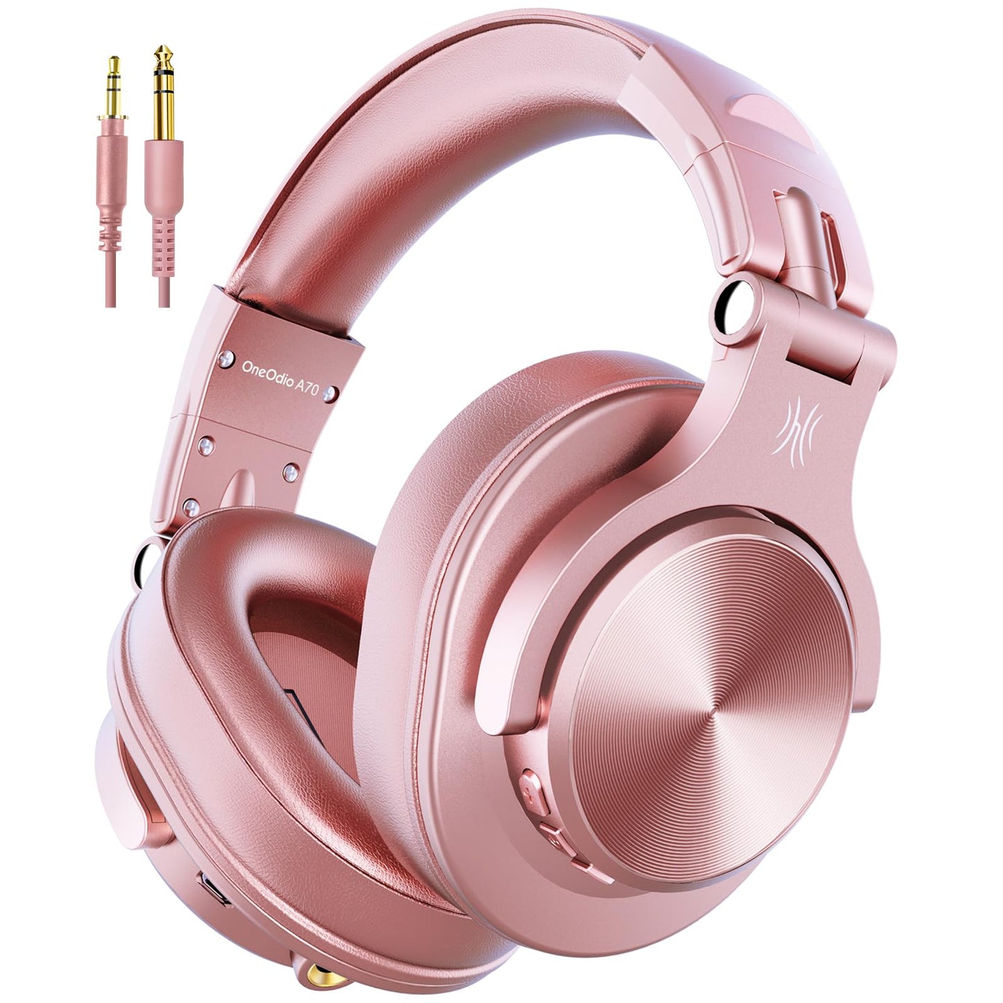 OneOdio A70 Bluetooth Over-Ear Headphones, Hi-Res Wired DJ Studio - Black | Wireless over-ear headphones with 72H playtime, 3.5mm/6.35mm wired jacks for studio monitoring, mixing, guitar, amp and PC
