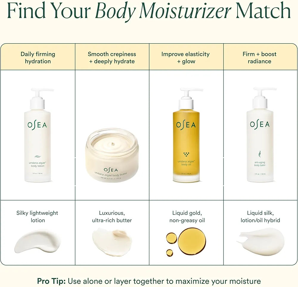 OSEA Anti-Aging Body Balm 5 oz - Firming & Tightening Body Lotion for Hydration - For Silky Glowing Skin - Nutrient-Rich Seaweed Body Lotion - Clean & Vegan Body Care Anti-Aging Body Moisturizer