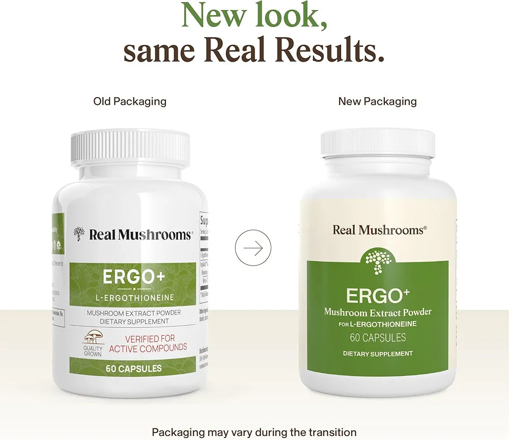 Real Mushrooms Ergothioneine Supplement – Golden Oyster Mushroom with Beta-Glucans – L-Ergothienine Extract Poweder – Organic, Vegan, Non-GMO, No Fillers – 60 Capsules Mushroom Supplement for Humans