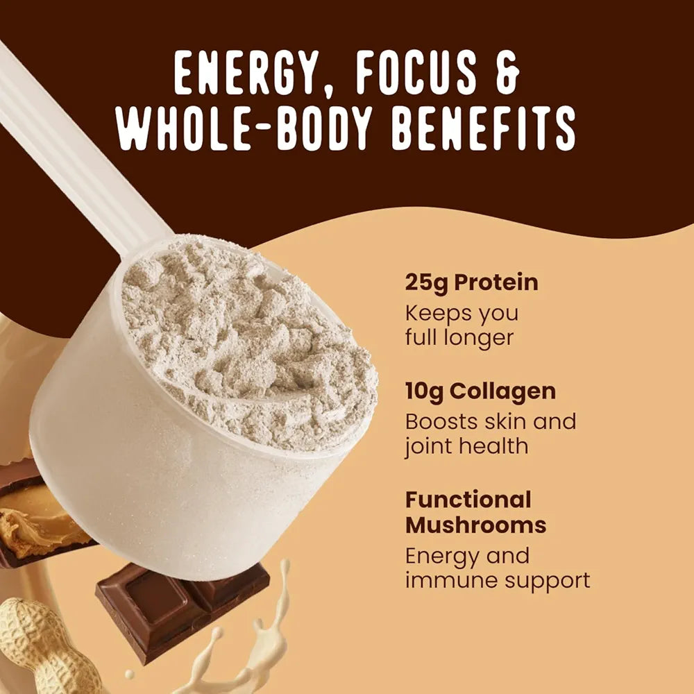 FlavCity Grass Fed Whey Chocolate Protein Powder - Chocolate Peanut Butter - 25g Protein & 10g Collagen - Made with Organic Cocoa & Coconut Milk - Gluten Free & No Added Sugars 