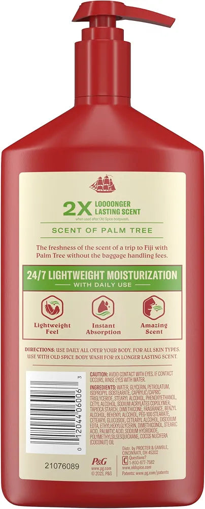 Old Spice Fiji Scent Lightweight Hand, Face & Body Lotion for Men, 16 oz
