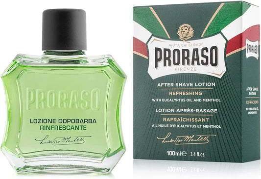 Proraso Refreshing After Shave Lotion with Eucalyptus Oil and Menthol - 3.4oz Premium Italian Shaving Splash for All Beard Types