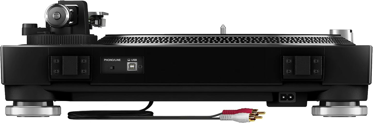 Pioneer DJ PLX-500 Direct Drive Turntable | Play and digitize vinyl, USB recording, DJ-style layout, phono/line output, dust-cover sleeve stand