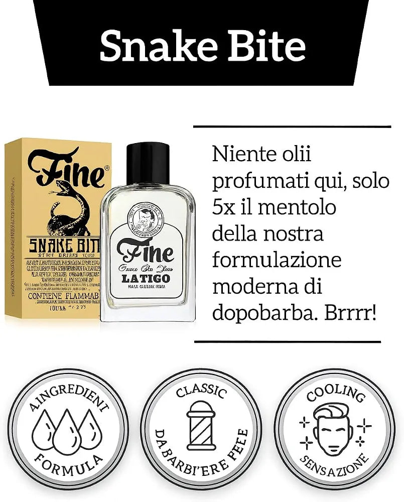 Fine Men's Snake Bite Aftershave Balm - 100ml Soothing & Toning Post-Shave Treatment