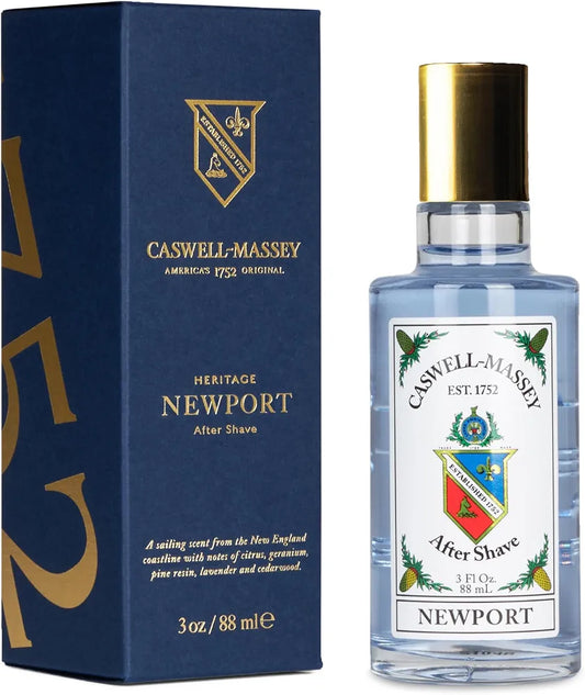 Caswell-Massey Newport Gold After Shave - Soothing Sandalwood, Citrus & Cedar Scented Lotion, 3 Fl Oz
