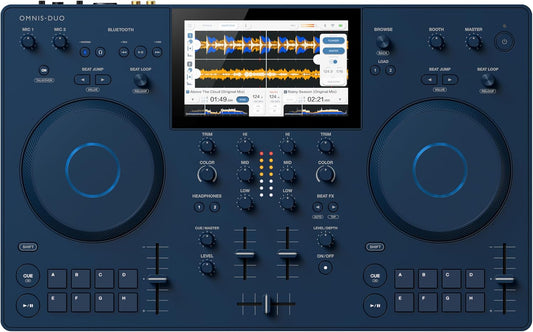 AlphaTheta OMNIS-Duo Portable All-in-One DJ System, Battery, Indigo