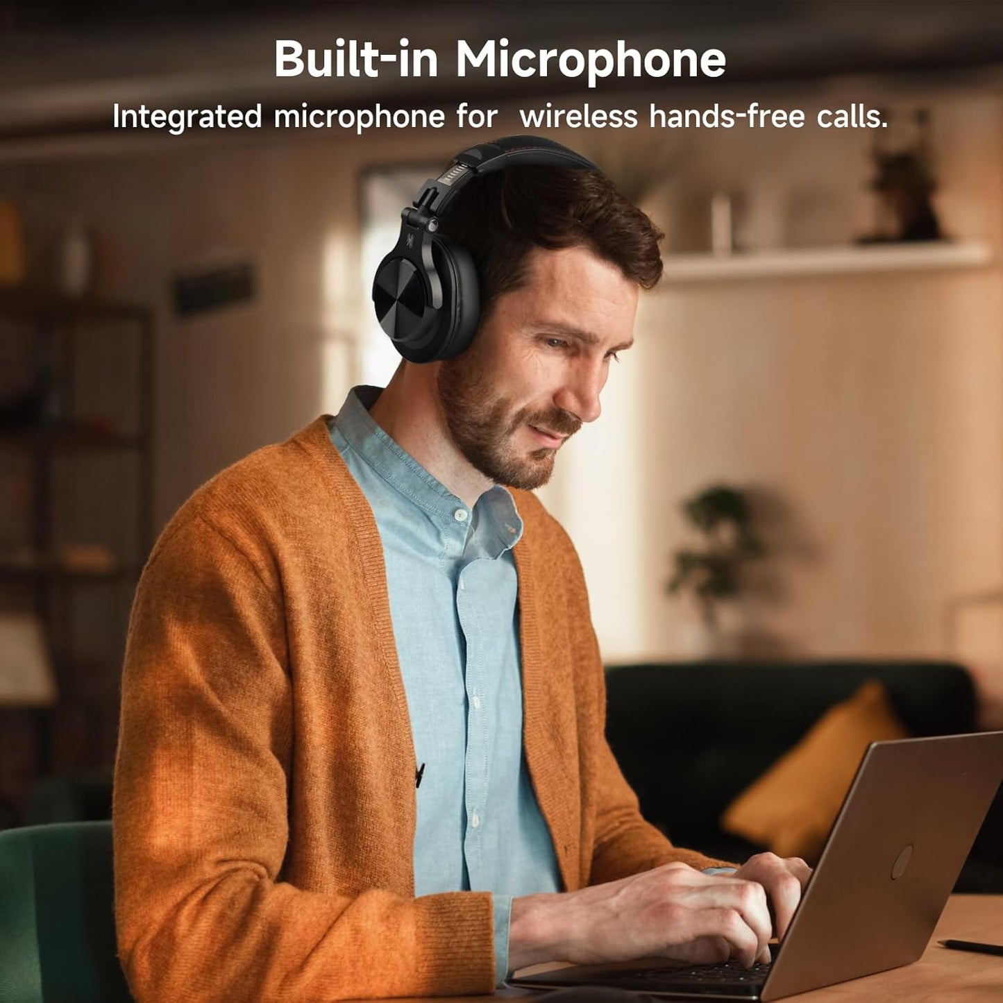 OneOdio A70 Bluetooth Over-Ear Headphones, Hi-Res Wired DJ Studio - Black | Wireless over-ear headphones with 72H playtime, 3.5mm/6.35mm wired jacks for studio monitoring, mixing, guitar, amp and PC