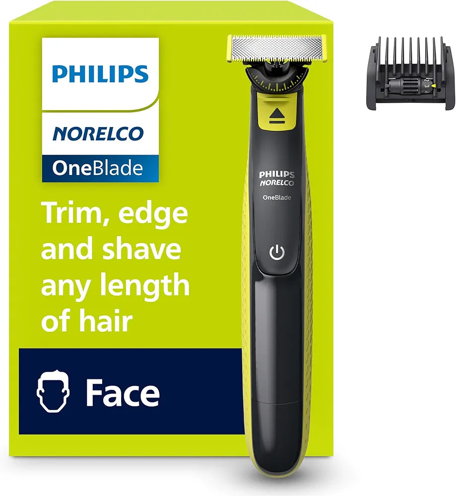 Philips Norelco One 360 Hybrid Face, Electric Beard Trimmer and Shaver, with 360 Technology, 1x 360 for Face, 5in1 Adjustable Comb, Model QP2724/90