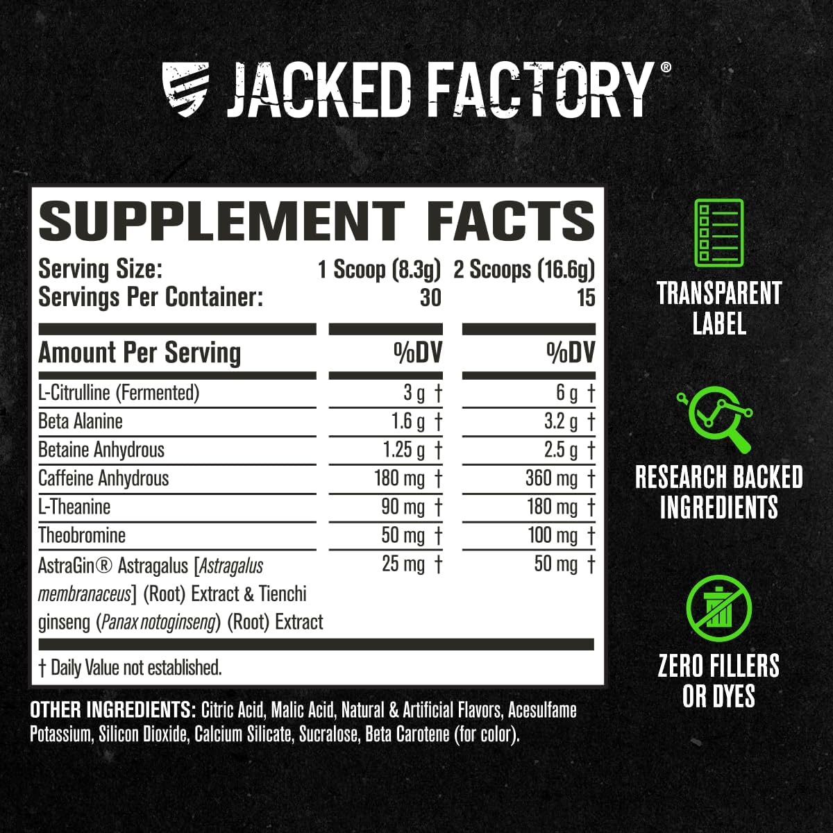 Jacked Factory NITROSURGE Pre Workout Supplement - Endless Energy, Instant Strength Gains, Clear Focus, Intense Pumps - NO Booster & Preworkout Powder with Beta Alanine - 30 Servings, Cherry Limeade