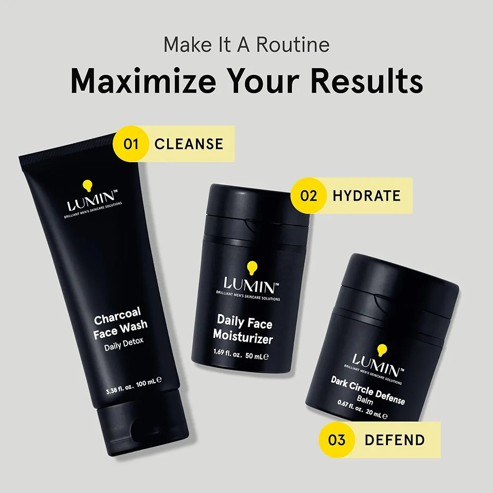 Lumin Daily Lightweight Hydrating Face Moisturizer for Men with Niacinamide - 50ml, 2 Pack