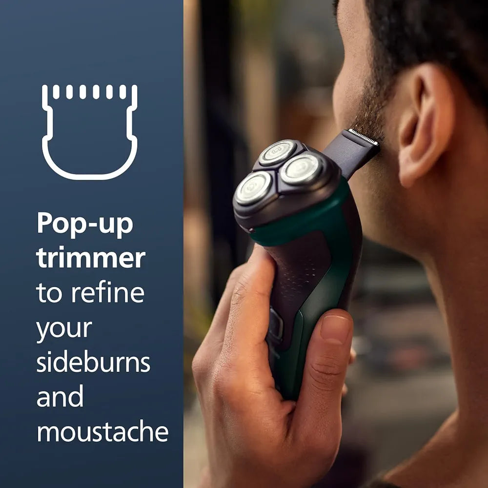 Philips Norelco Shaver 2600 Series Wet & Dry Electric Shaver with Pop-up Trimmer and Travel Pouch - Dark Forest Green (Model X3052/91)