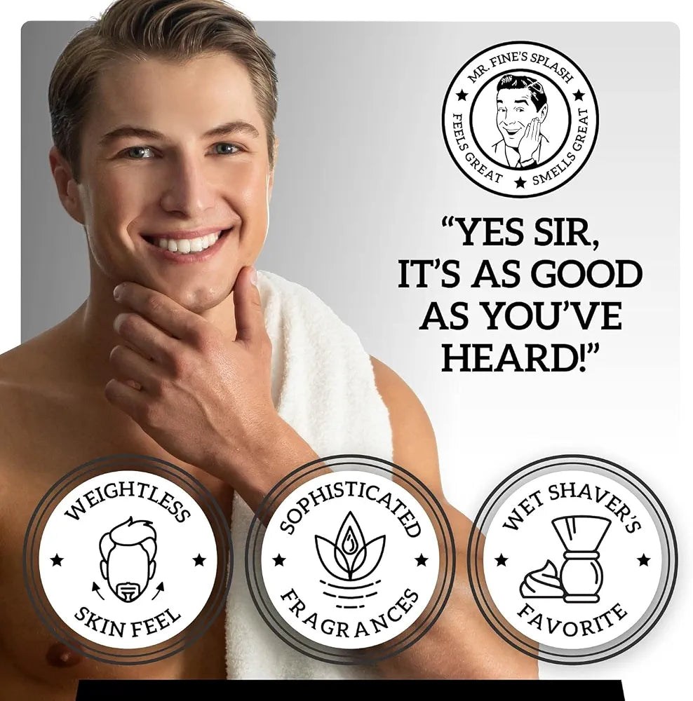 Mr. Fine Platinum Aftershave Balm - 100ml Soothing & Toning Post-Shave Treatment for Men