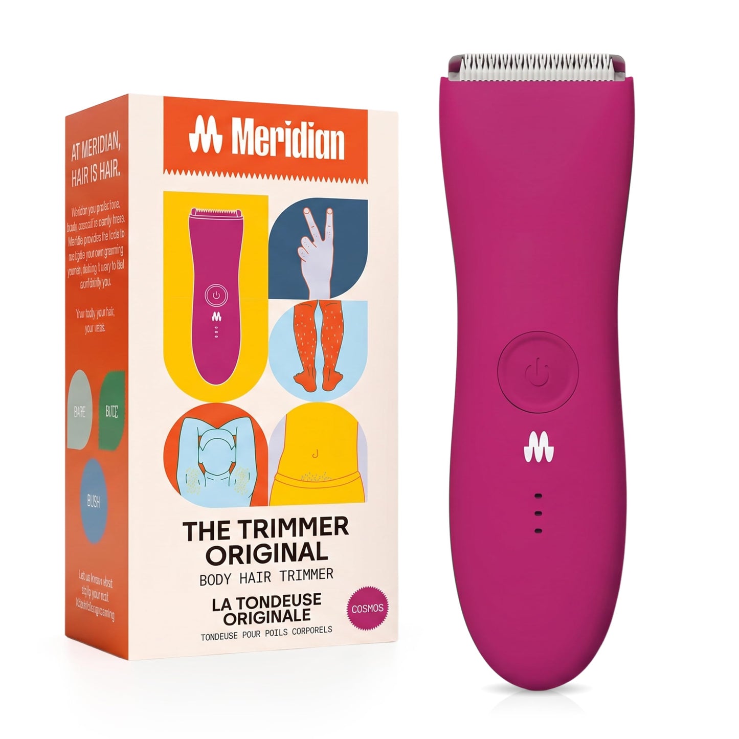 MERIDIAN The Trimmer Original | Body Hair Trimmer for Men & Women | Sage | Rechargeable and Waterproof Shaver for Pubic Area, Chest, Back, Underarms and Bikini Line, with 2 Guide Combs Included