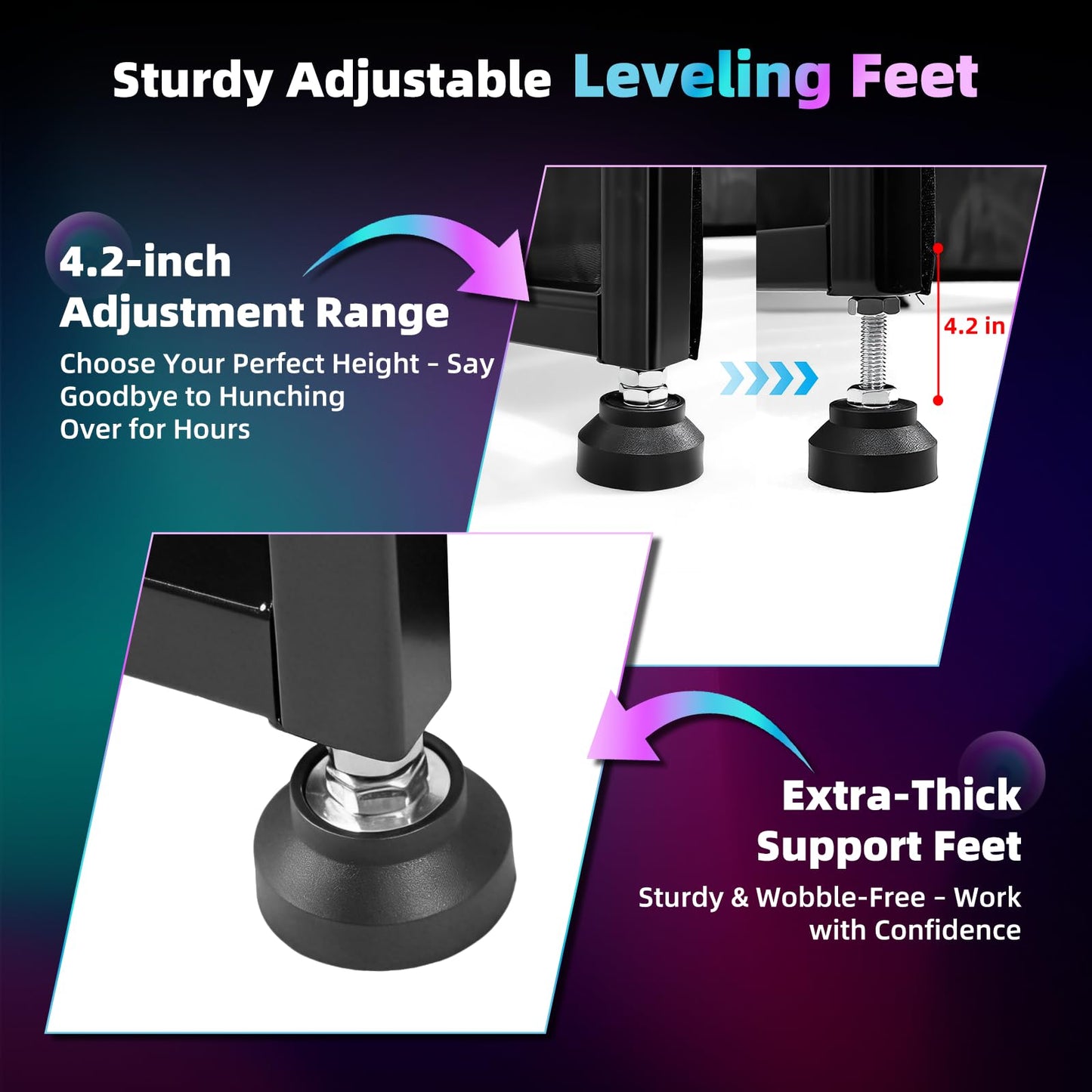 Portable DJ Booth Facade Stand, DJ Table Stand, DJ Facade Booth with White & Black Scrims, Includes Carry Bag & Two Top Corners Table, Tool-Free Setup, for Parties, Events, Studios (40"L x 20"W)