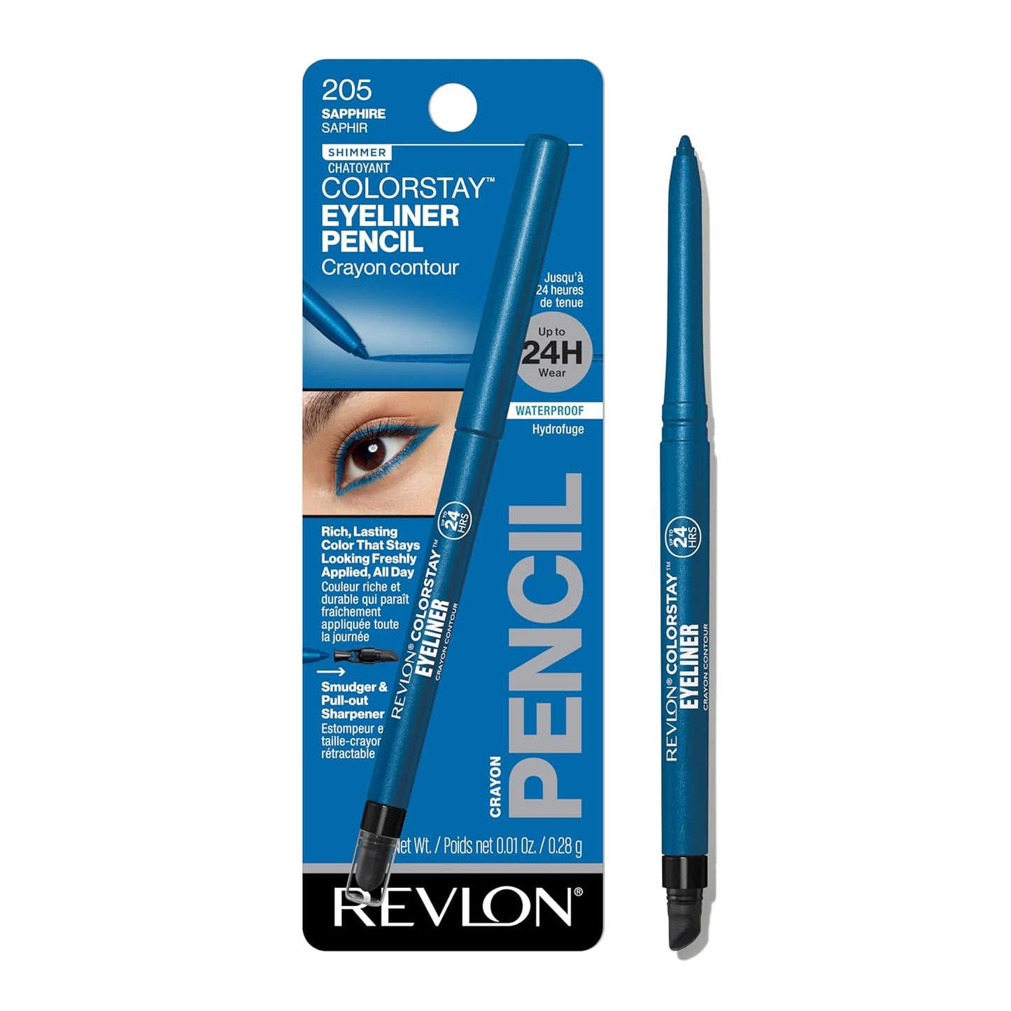 Revlon ColorStay Pencil Waterproof Eyeliner, Smudge-Proof, Eye Makeup with Built-In Sharpener, Long-Lasting, Matte Finish, 202 Black Brown, 0.01 oz | Waterproof pencil eyeliner with built-in sharpener. Smudge-proof, long-lasting, intense matte color.