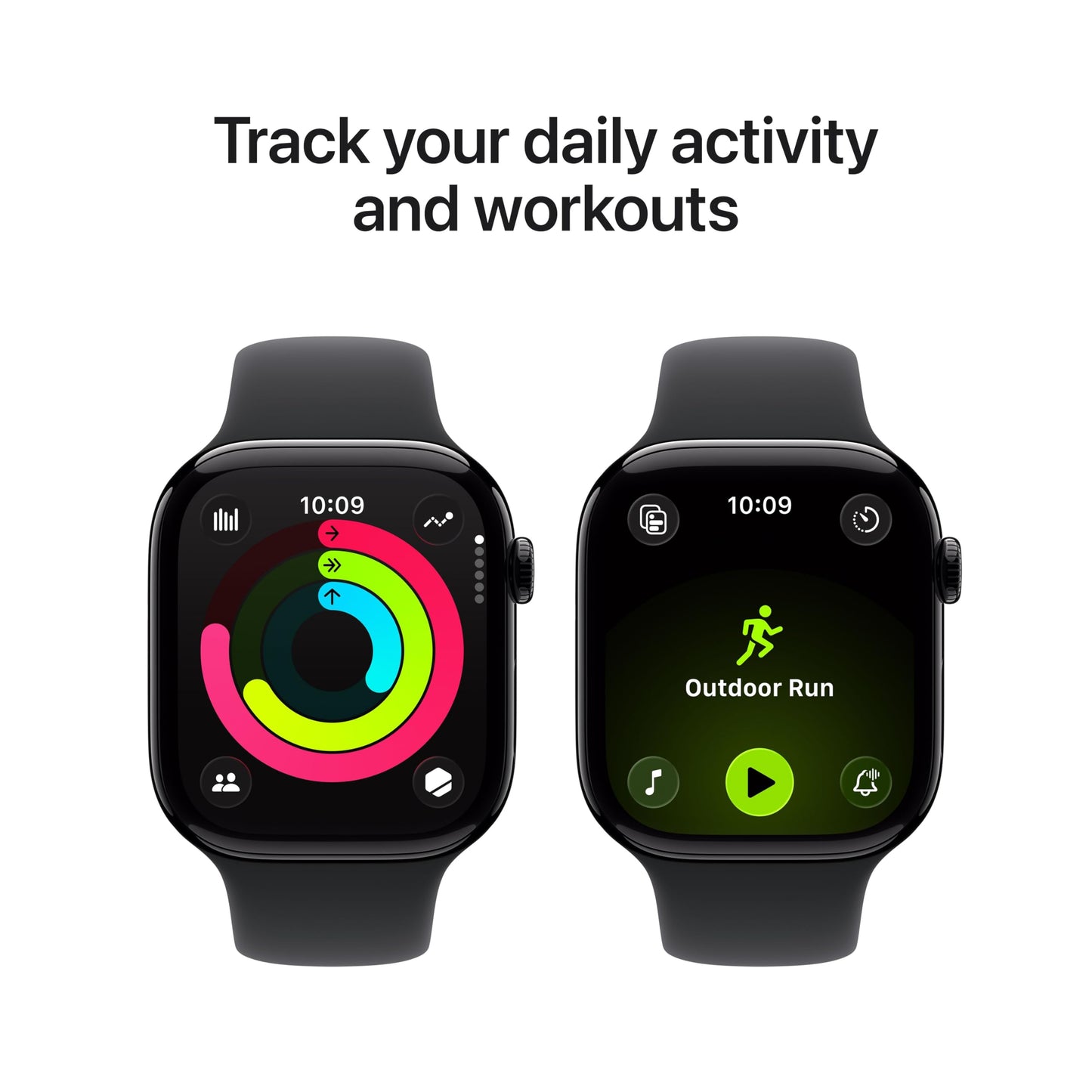 Apple Watch Series 11 [GPS 46mm] Smartwatch with Jet Black Aluminum Case with Black Sport Band - M/L. Sleep Score, Fitness Tracker, Health Monitoring, Always-On Display, Water Resistant