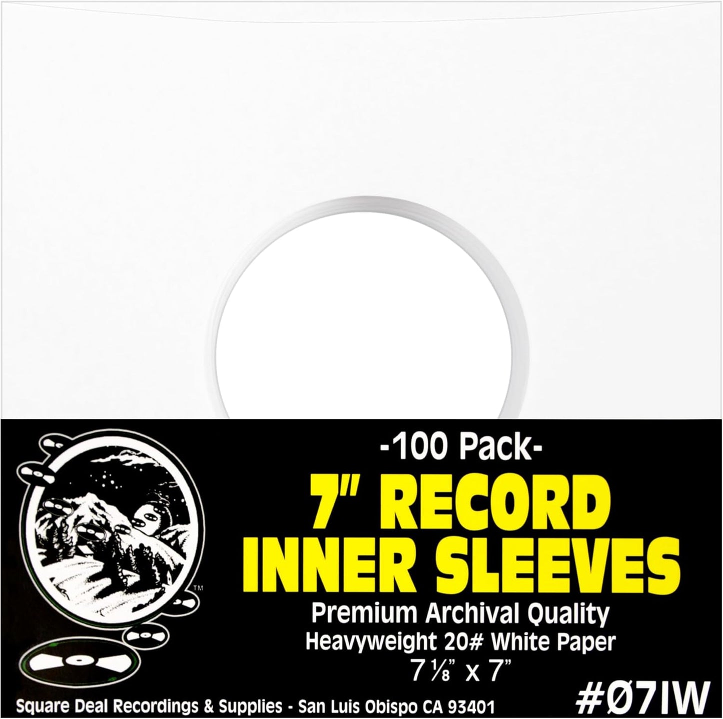 (500) Archival Quality Acid-Free Heavyweight Paper Inner Sleeves for 7 Inch Vinyl Records #07IW