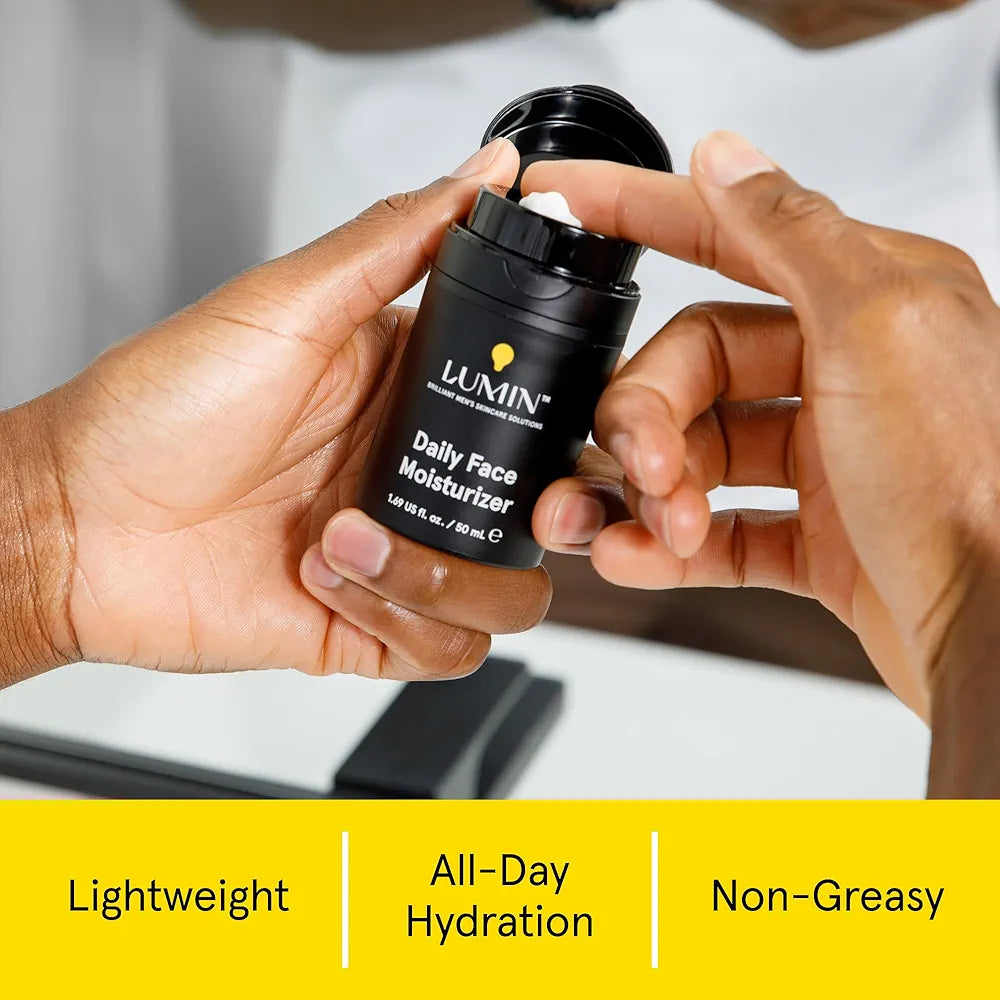 Lumin Daily Lightweight Hydrating Face Moisturizer for Men with Niacinamide - 50ml, 2 Pack