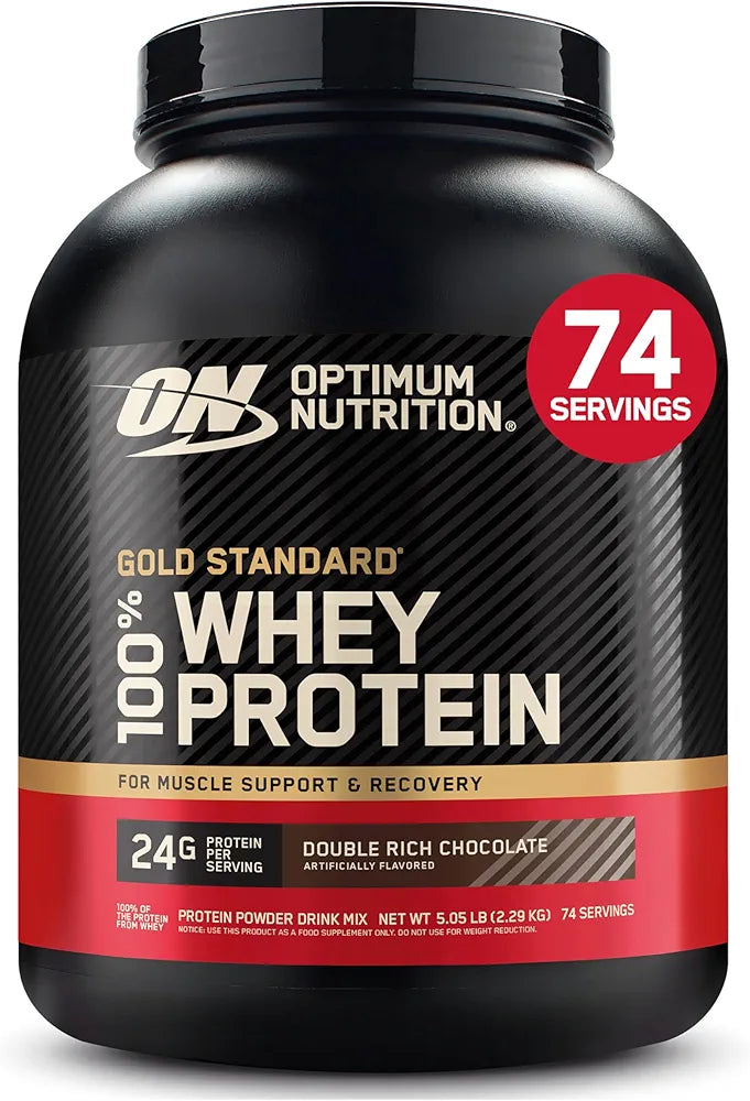Optimum Nutrition Gold Standard 100% Whey Protein Powder, Double Rich Chocolate, 5 Pound 