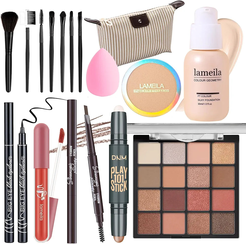 YBUETE Professional All-in-One Makeup Kit with Cosmetic Bag for Girls and Women