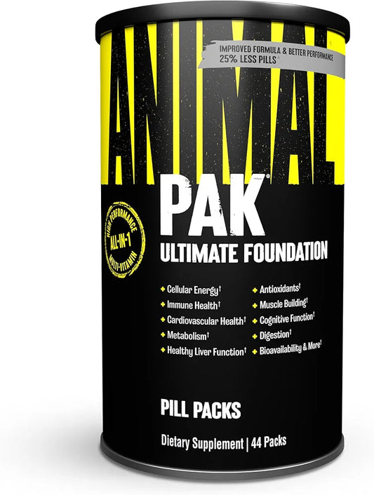 Animal Pak Daily Multivitamin for Men & Women | All-in-One Nutrition Supplement | Vitamins C, B, D, Zinc, Amino Acids, Digestive Enzymes | Supports Performance Immunity, Energy & Focus | 44 Day Supply