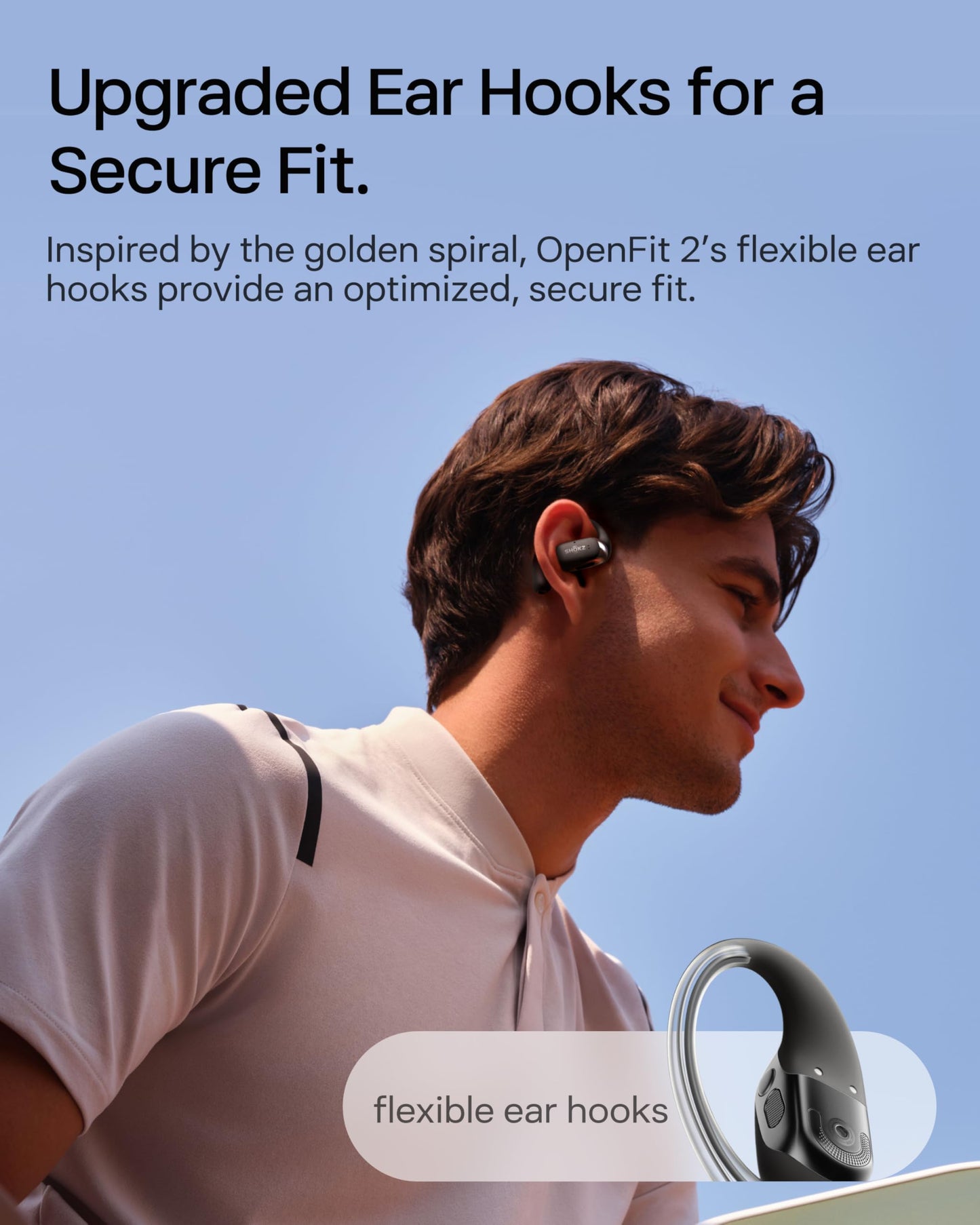 SHOKZ OpenFit 2+ Open-Ear Earbuds, Black, Dolby Audio,Wireless Charging | Soft Ear Hooks； IP55 Water-Resistant; USB-C Fast Charging；48H Playtime; Gym/outdoor/home use