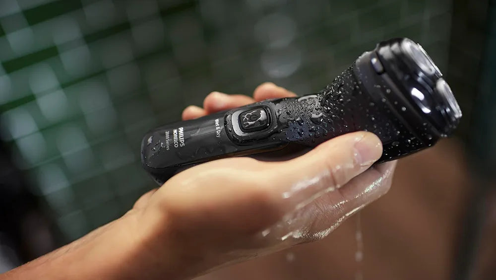 Philips Norelco Shaver 2400 Series Wet & Dry Electric Shaver with Pop-up Trimmer and Protective Cap, Deep Black (Model X3001/90)