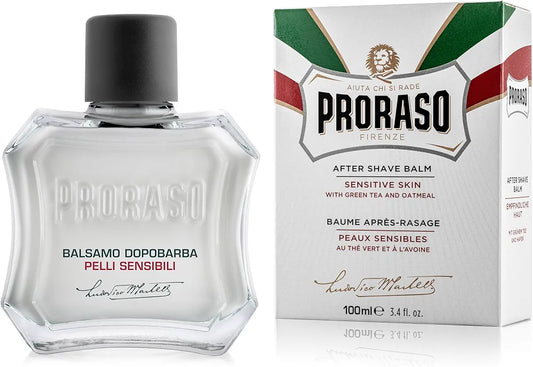 Proraso Sensitive Skin After Shave Balm for Men with Oatmeal and Green Tea, 3.4 Fl Oz