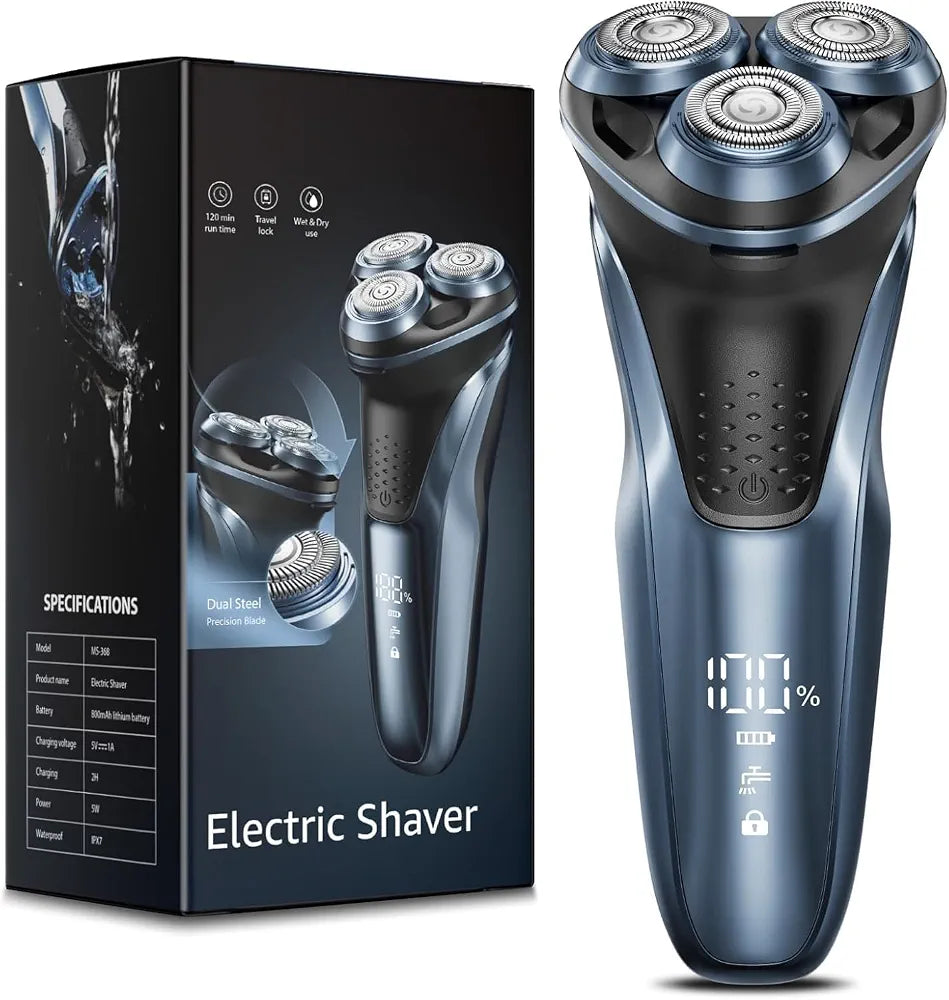 5D Floating Head Electric Travel Razor for Men - IPX7 Waterproof, USB-C Rechargeable, Wet & Dry Shaver