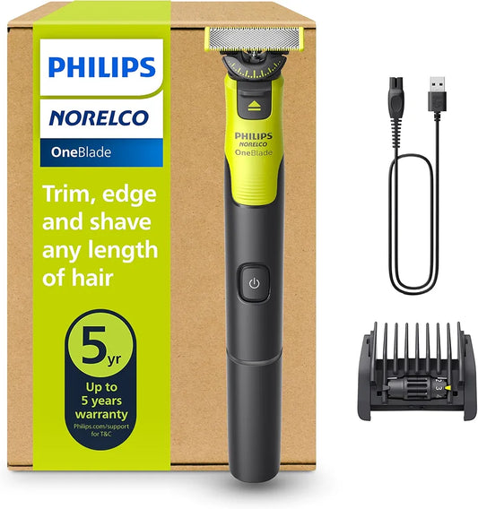 Philips Norelco OneBlade 360 Hybrid Electric Beard Trimmer and Shaver with Connectivity, 360 Blade Technology, and 5-in-1 Adjustable Comb (Model QP4530/90)