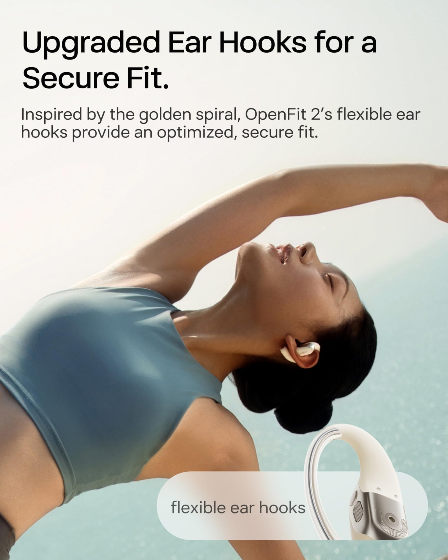 SHOKZ OpenFit 2+ Open-Ear Earbuds, Black, Dolby Audio,Wireless Charging | Soft Ear Hooks； IP55 Water-Resistant; USB-C Fast Charging；48H Playtime; Gym/outdoor/home use
