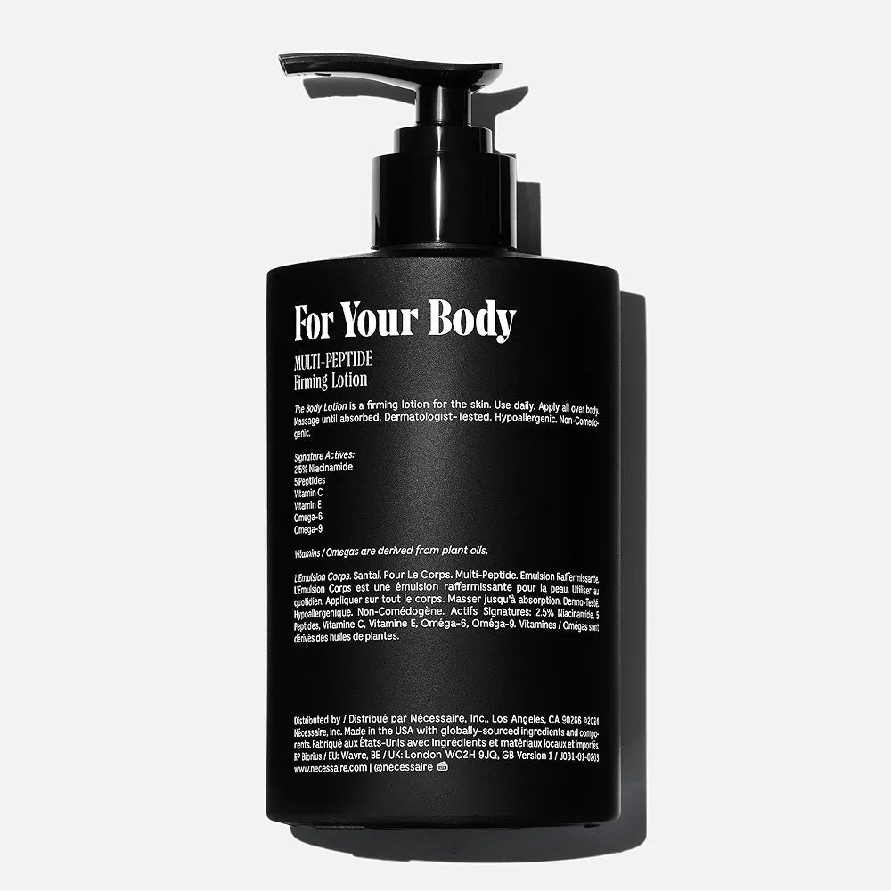 Nécessaire The Body Lotion – Santal, Multi-Peptide Firming Moisturizer with 2.5% Niacinamide, 450ml