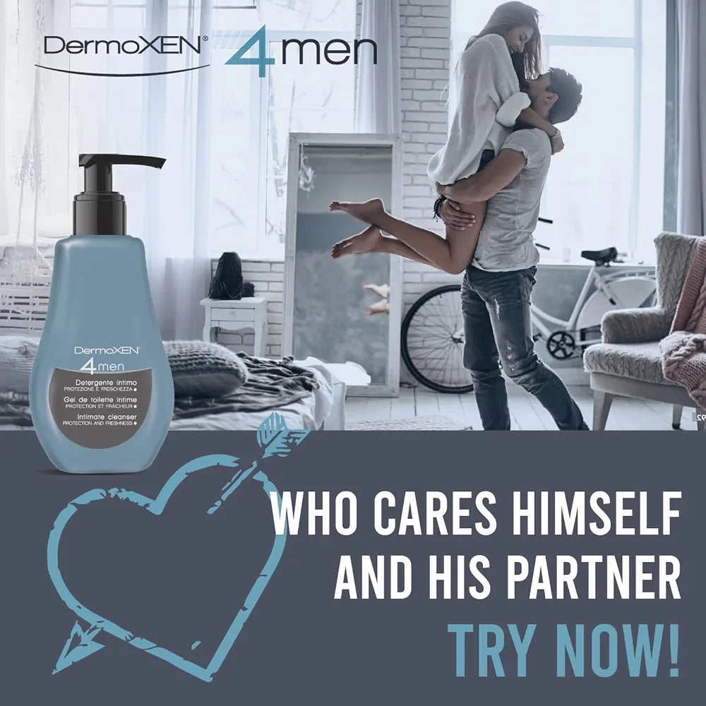 DERMOXEN Men's Intimate Wash | pH Balanced Daily Hygiene Gel | Freshness & Odor-Control Formula with Menthol | Gentle Cleansing for the Groin Area | Male Hygiene Product | 4.23 fl oz