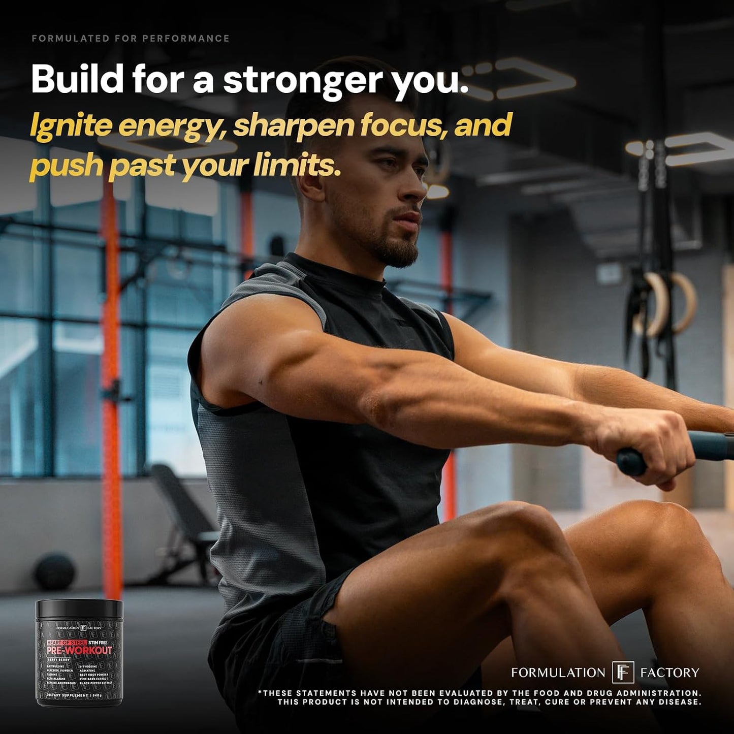 Formulation Factory Heart of Steel Nitric Oxide Supplements for Men & Women, Nitric Oxide Booster for Blood Flow & Circulation with L-Citrulline 1000mg, L-Arginine, CoQ10 & Resveratrol - 120 Capsules