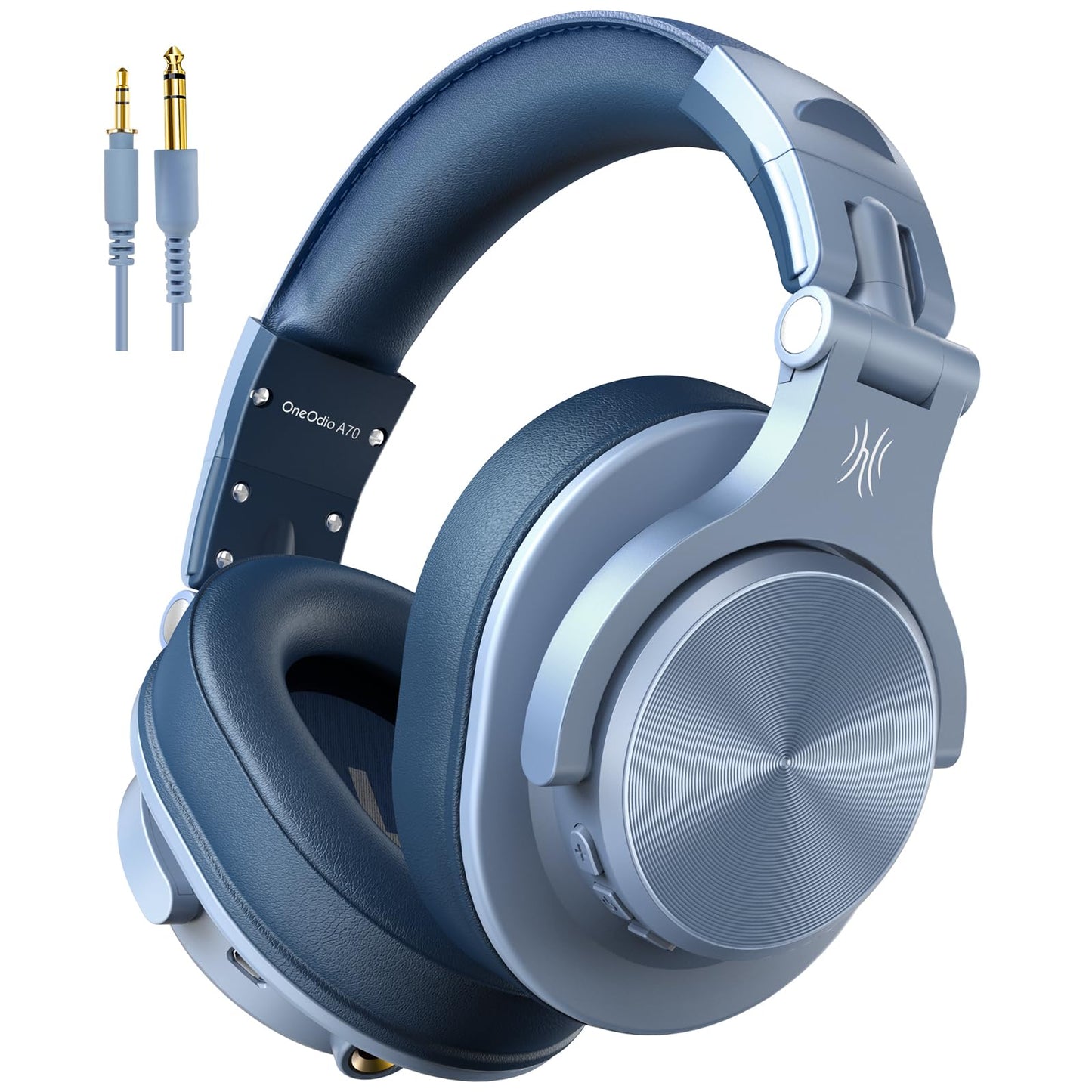 OneOdio A70 Bluetooth Over-Ear Headphones, Hi-Res Wired DJ Studio - Black | Wireless over-ear headphones with 72H playtime, 3.5mm/6.35mm wired jacks for studio monitoring, mixing, guitar, amp and PC