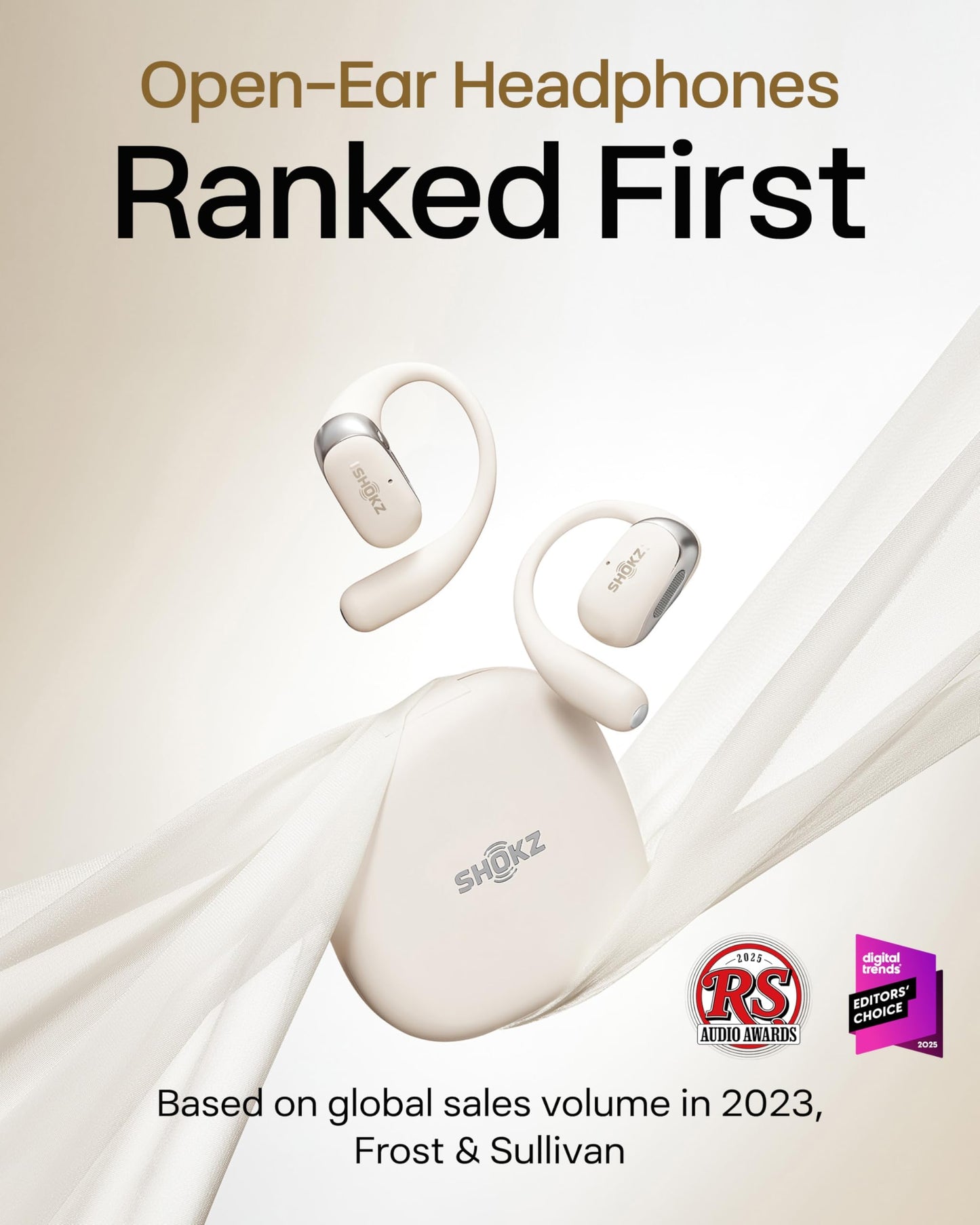 SHOKZ OpenFit 2+ Open-Ear Earbuds, Black, Dolby Audio,Wireless Charging | Soft Ear Hooks； IP55 Water-Resistant; USB-C Fast Charging；48H Playtime; Gym/outdoor/home use