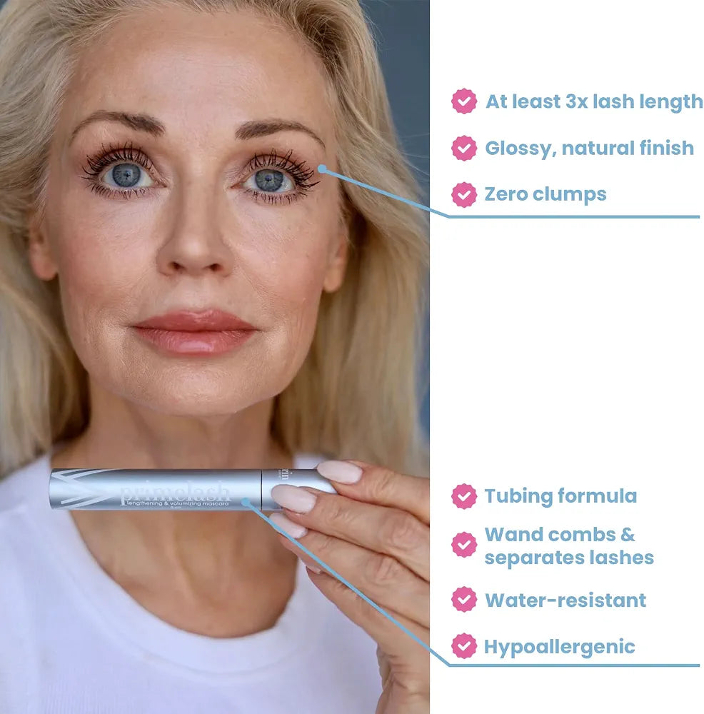 Prime Prometics PrimeLash Volumizing Mascara for Mature Women - Hypoallergenic, Long-Stay, Clump-Free Length