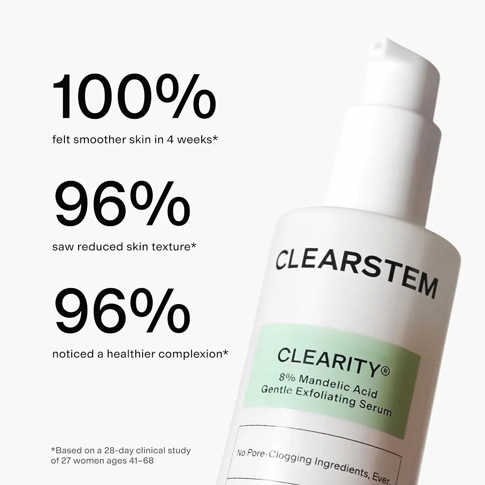 CLEARSTEM CLEARITY Mandelic Acid Serum for Blackheads, Vitamin C & Turmeric Collagen Boost, 1.35 Fl Oz