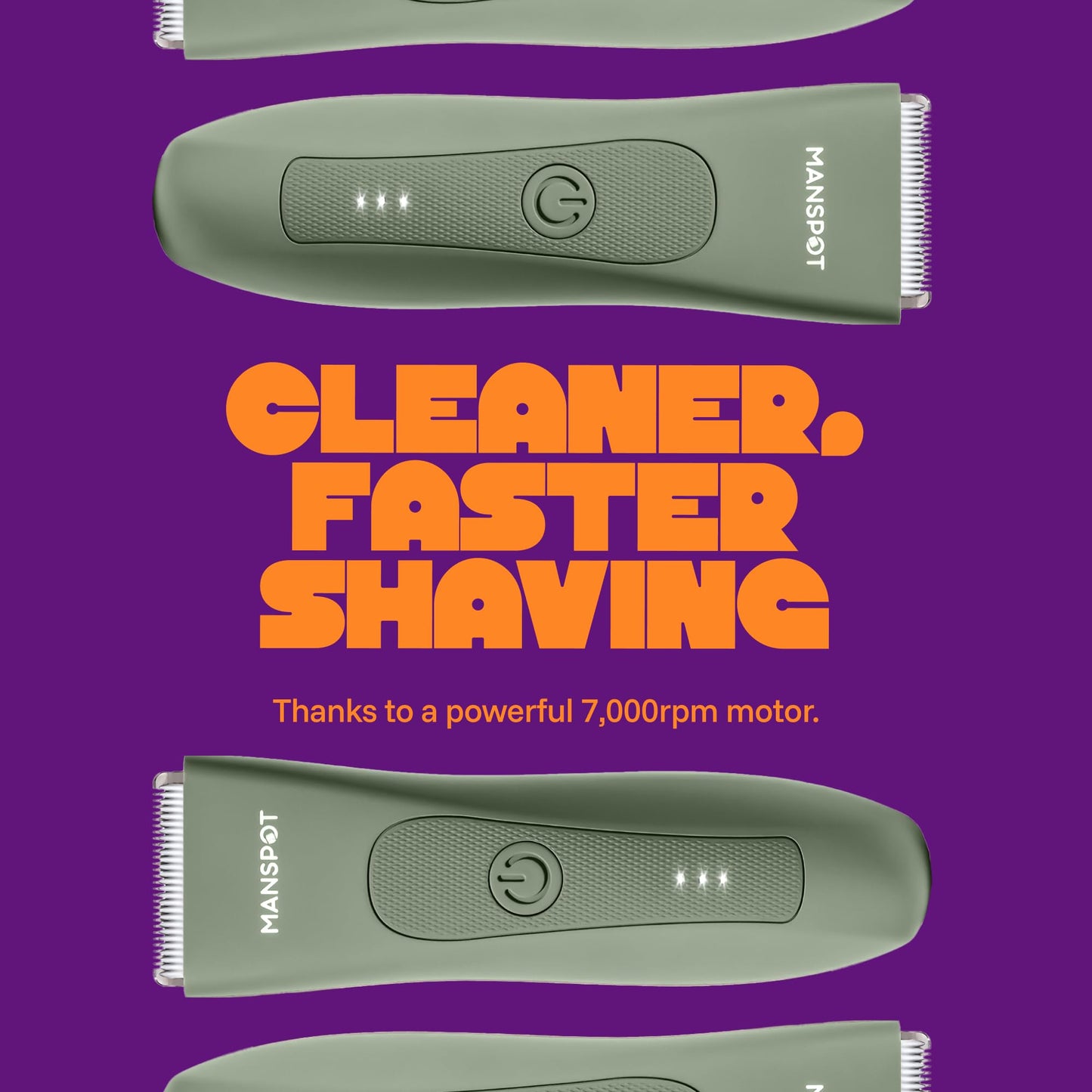 MANSPOT Manscape Groin & Body Hair Trimmer for Men, Electric Pubic Shaver | Replaceable Ceramic Blade, Ball Razors for Men, Manscape Kit with 4 Guards, IPX7 Waterproof, Wet/Dry Use, 90-Minute Shaving