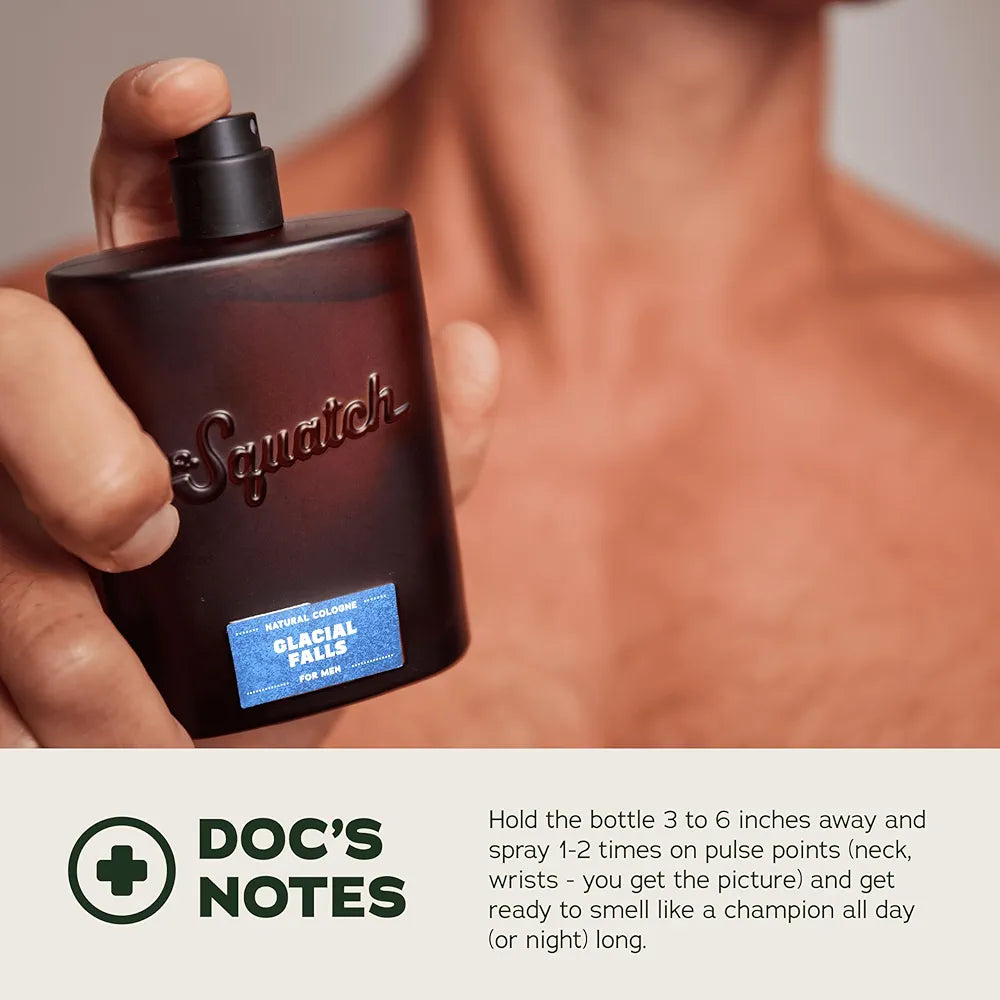 Dr. Squatch Glacial Falls Natural Cologne for Men with Scent-Lock Technology and Sustainably-Sourced Ingredients