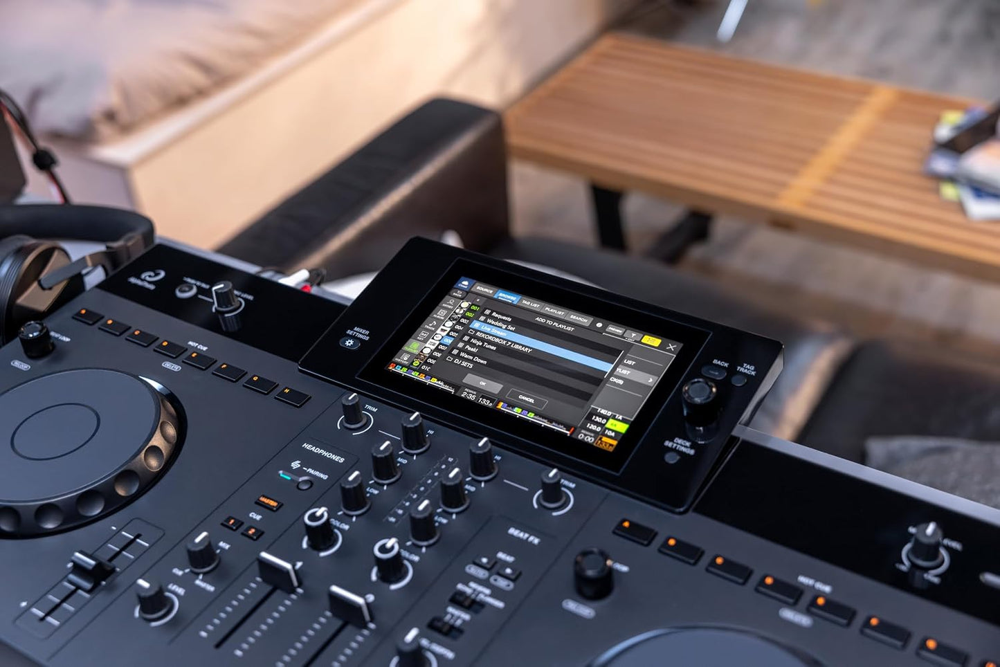 AlphaTheta XDJ-AN 2-Channel All-in-One DJ System, Touchscreen, Wi-Fi | For DJs stepping up from a controller, 2-channel standalone all-in-one, 7-inch touchscreen, SonicLink, Wi-Fi, streaming