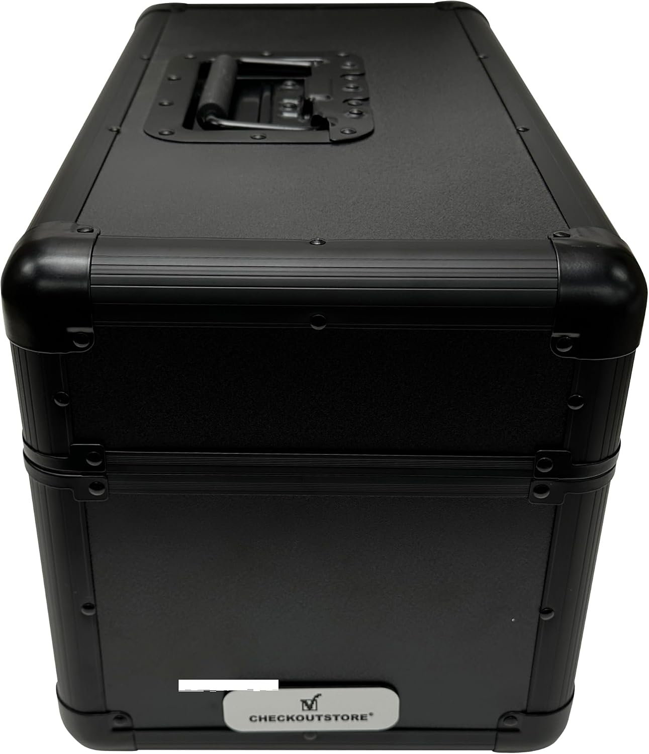 CheckOutStore Black Aluminum 7" 45 RPM Record Storage Box (Holds Up to 200 Records)