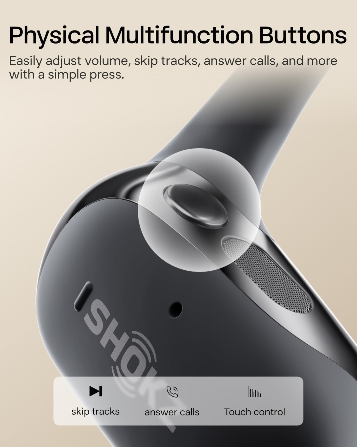 SHOKZ OpenFit 2+ Open-Ear Earbuds, Black, Dolby Audio,Wireless Charging | Soft Ear Hooks； IP55 Water-Resistant; USB-C Fast Charging；48H Playtime; Gym/outdoor/home use