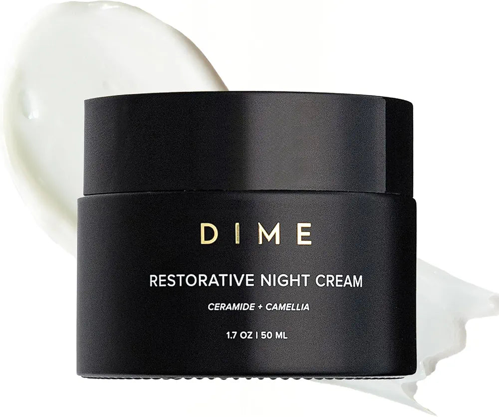 DIME Beauty Restorative Night Cream: Anti-Aging Face Moisturizer with Ceramides, Peptides, Sea Buckthorn, and Squalane - 1.7 oz / 50 ml