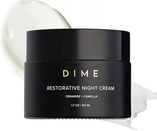 DIME Beauty Restorative Night Cream: Anti-Aging Face Moisturizer with Ceramides, Peptides, Sea Buckthorn, and Squalane - 1.7 oz / 50 ml