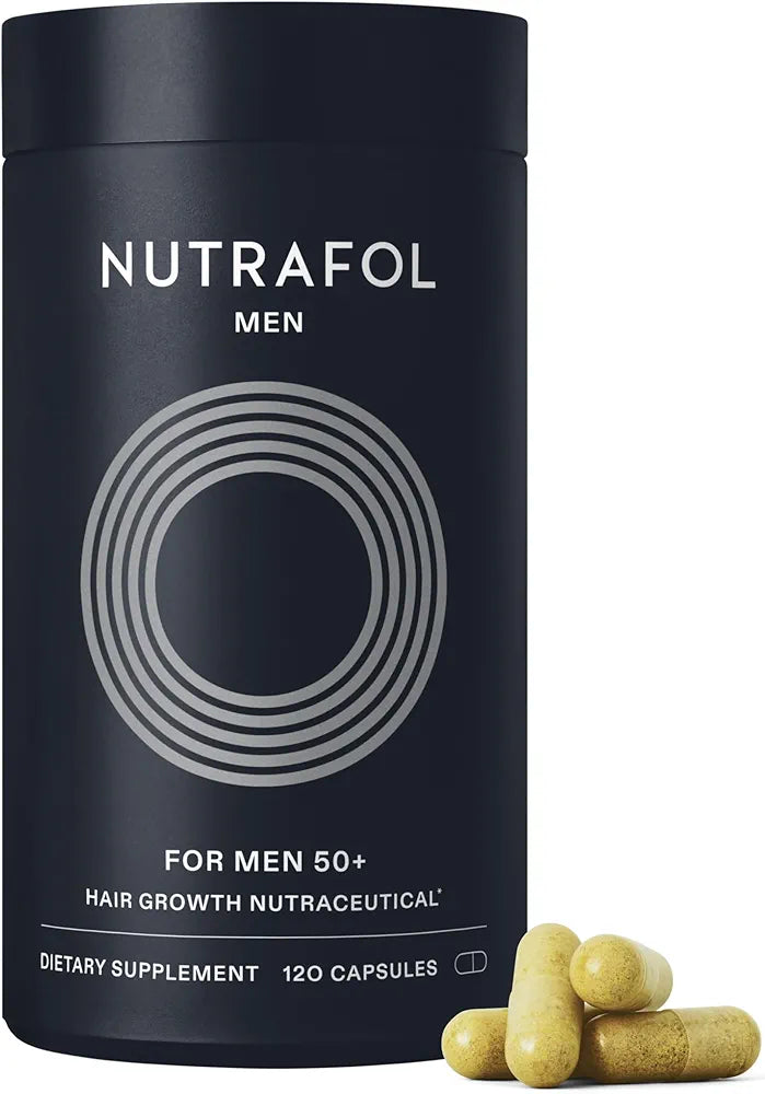 Nutrafol Men 50+ Hair Growth Supplements, Clinically Tested for Visibly Thicker Hair and Scalp Coverage, #1 Dermatologist-Recommended Hair Growth Supplement Brand - 1 Month Supply