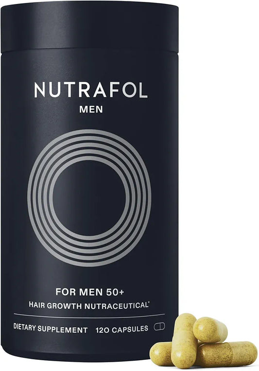 Nutrafol Men 50+ Hair Growth Supplements, Clinically Tested for Visibly Thicker Hair and Scalp Coverage, #1 Dermatologist-Recommended Hair Growth Supplement Brand - 1 Month Supply