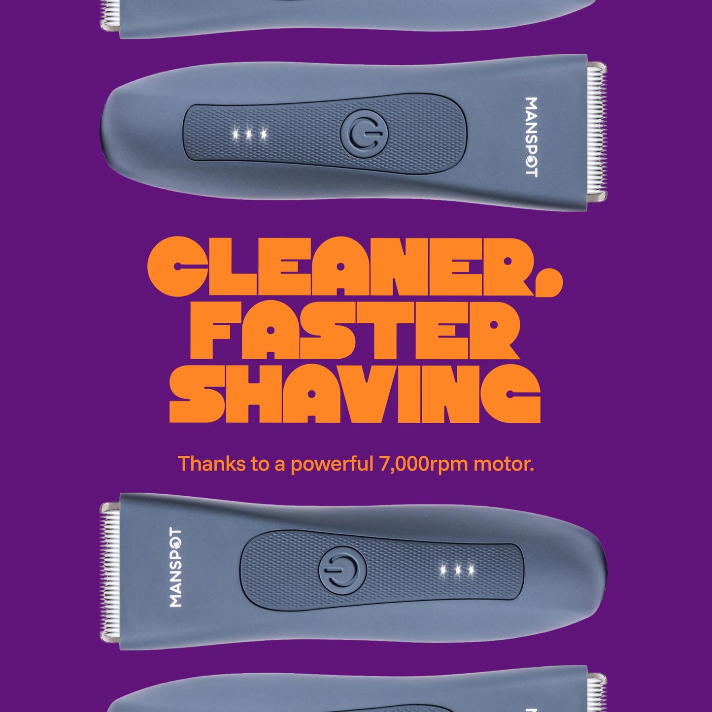 MANSPOT Manscape Groin & Body Hair Trimmer for Men, Electric Pubic Shaver | Replaceable Ceramic Blade, Ball Razors for Men, Manscape Kit with 4 Guards, IPX7 Waterproof, Wet/Dry Use, 90-Minute Shaving